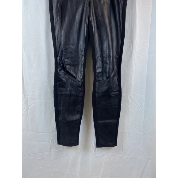 White House Black Market Skinny Leg Faux Leather Front Women's Size 2R Jeggings - Picture 5 of 12